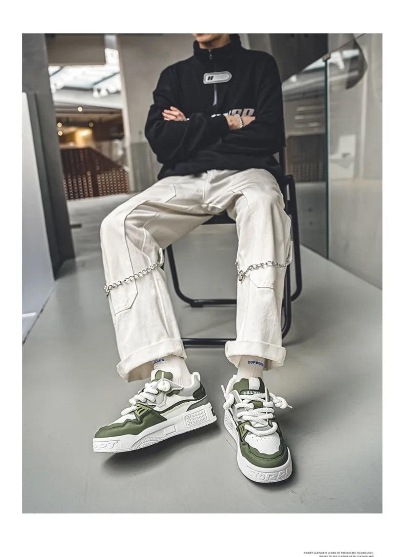 Fashion Men's Sneakers 2024 New Casual Shoes Lace Up Sport Running Shoes Platform Vulcanized Shoe Training Shoes Tenis Masculino