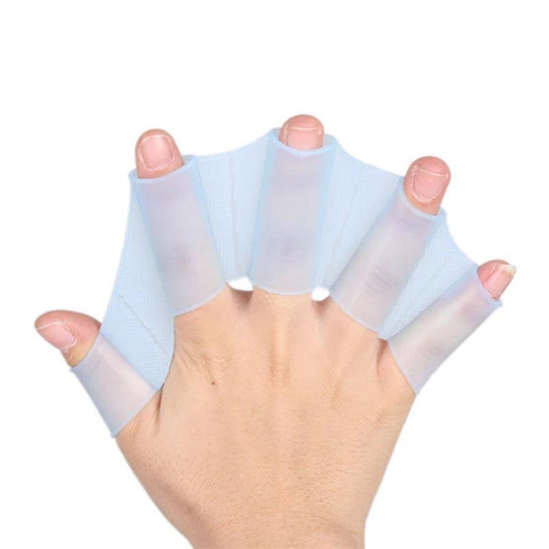 1Pair Swimming Hand Fins Unisex Frog Type Silicone Girdles Flippers Finger Diving Gloves Paddle Water Sports Tool Accessories