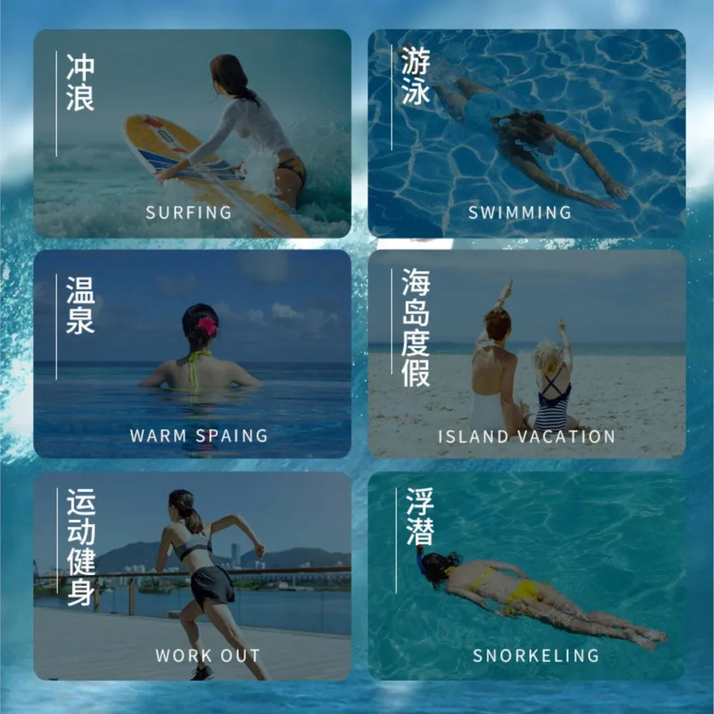 Women Surf Suit Lycra Suit Diving Rash Guard Wetsuit Snorkeling Kayaking Swimsuit Female One-Piece Swimwear Long Sleeve Kitesurf