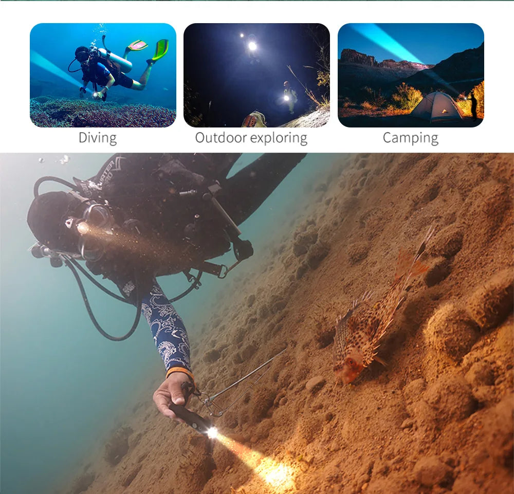ARCHON V10S II 1200LM LED Diving Flashlight Lanter Diving Flashlight Underwater Diving Flashlight
