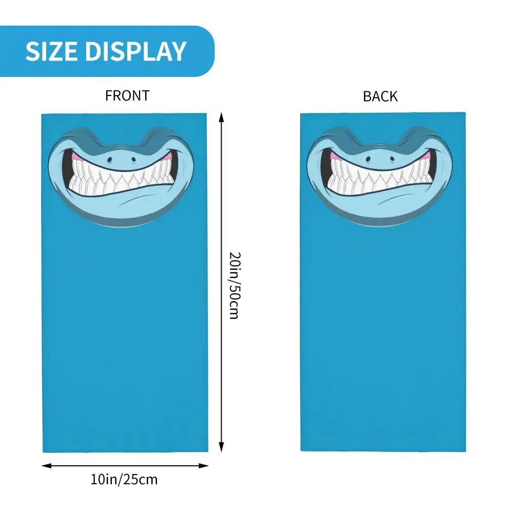 Shark Face Mask Bandana Neck Cover Printed Wrap Scarf Multi-use Cycling Scarf Outdoor Sports For Men Women Adult Washable