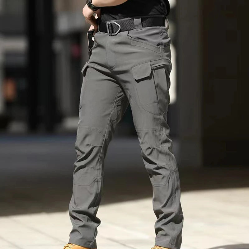 Men Elastic Autumn Spring Fall Sharskin Camping Hiking Trekking Fishing Hunting Pants Outdoor Cycling Tactical Cargo Trousers