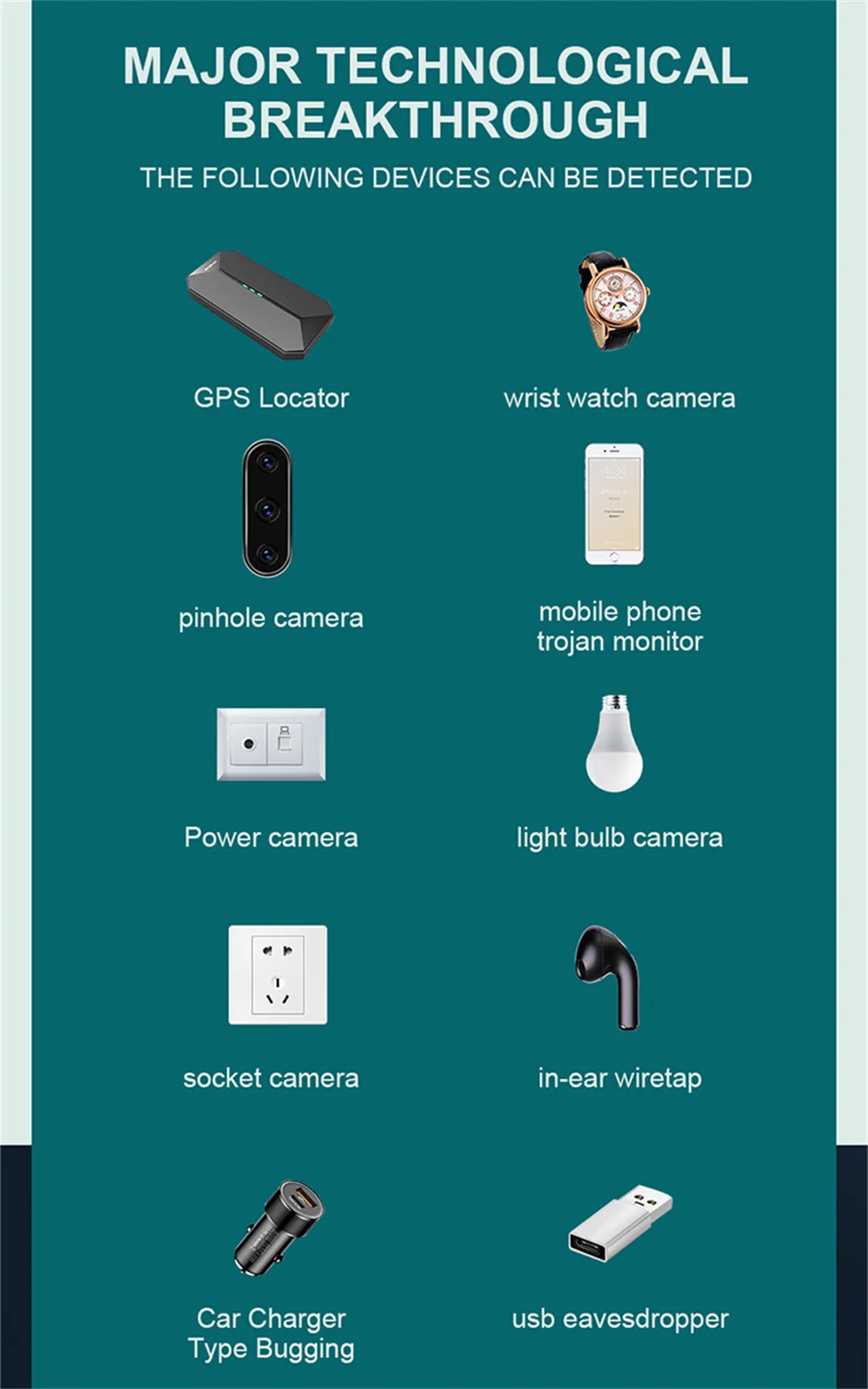 Gps Tracker Detector Multifunctional Hotel Infrared Anti-Positioning Anti-Eavesdropping Tracking Scanning Camera Detector