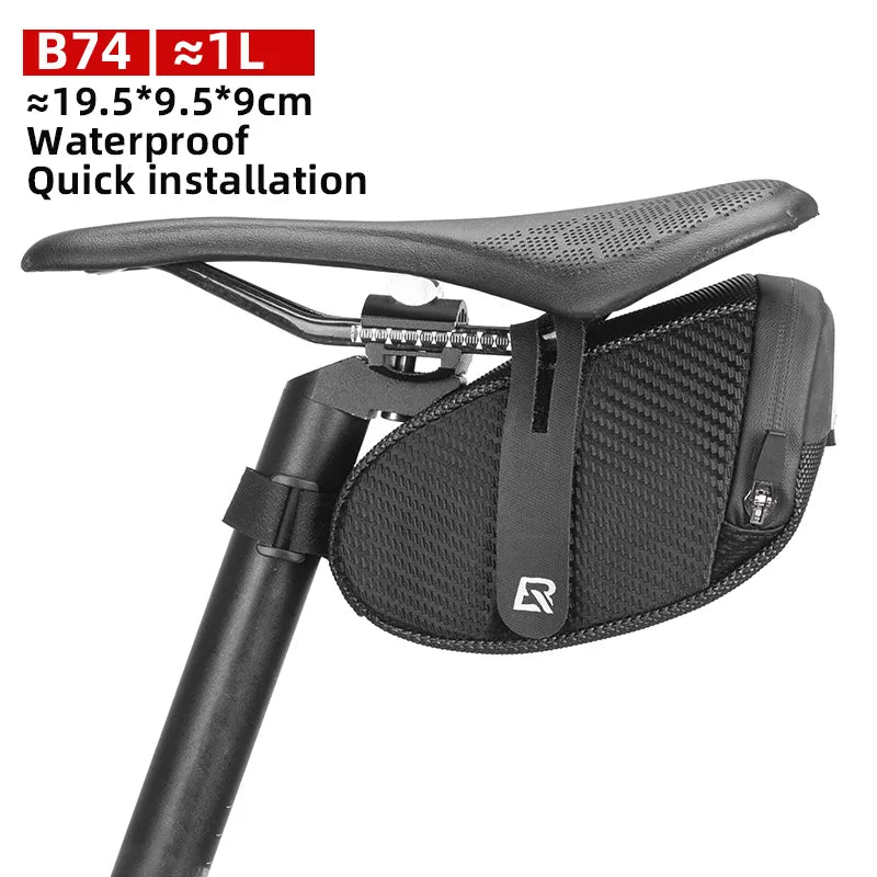 Rockbros saco de selim de bicicleta 3d escudo à prova de chuva reflexivo à prova de choque ciclismo tubo traseiro selim saco acessórios da bicicleta