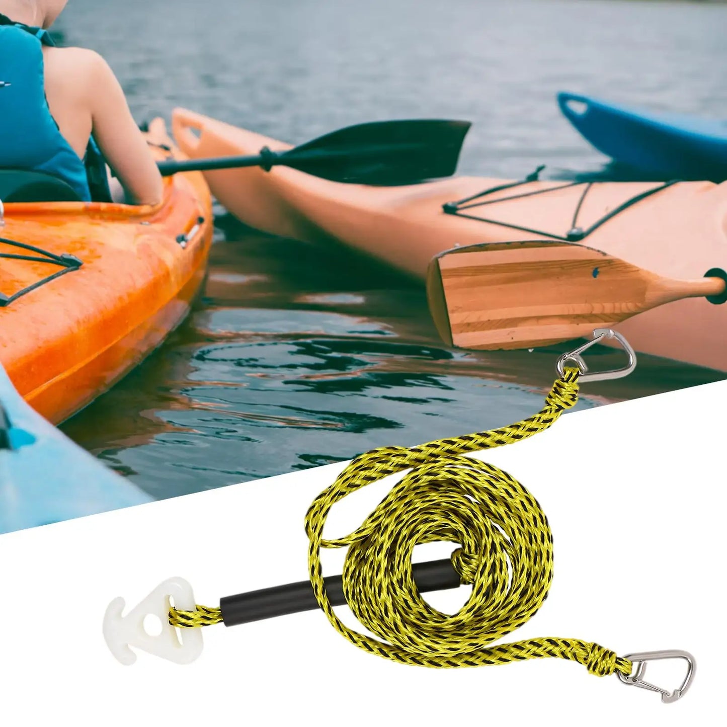 Boat Tow Harness Boating Steel Hook Watersports Rope 17ft Tubing Skiing Wake Boarding Pulling Rope Water Sport Lines Accessories