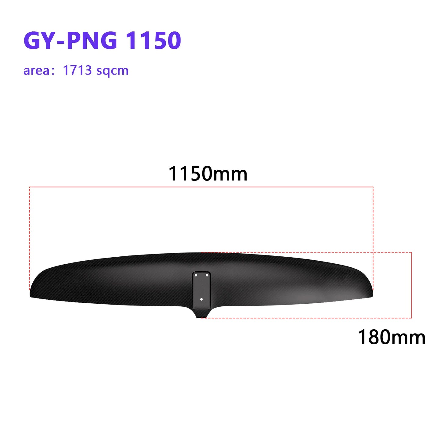 GY-PNG1150 Customizable Hydrofoil Windfoil Water Sports Surfing Equipment with 1713 sqcm Carbon Fiber Front Wing