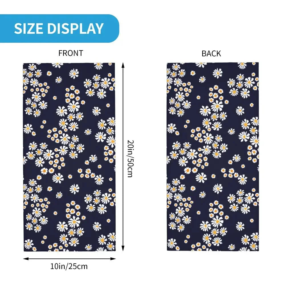 Daisy Cute Flower Bandana Neck Gaiter Printed Balaclavas Wrap Scarf Warm Headwear Outdoor Sports Unisex Adult Breathable