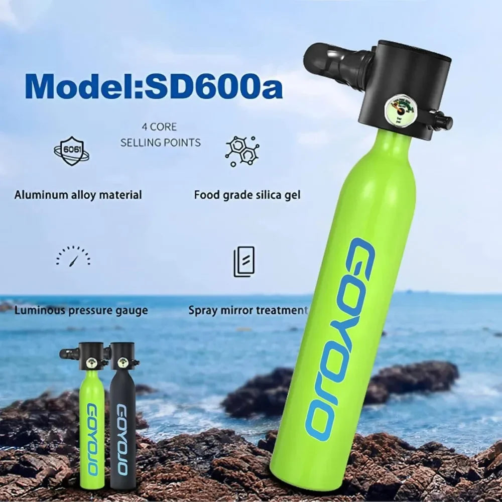 Mini Scuba Tank, 6-12 Minutes Diving Tank, Portable Lung Tank Kits with 3000 PSI Max Pressure 0.5L Small Scuba Diving Tank