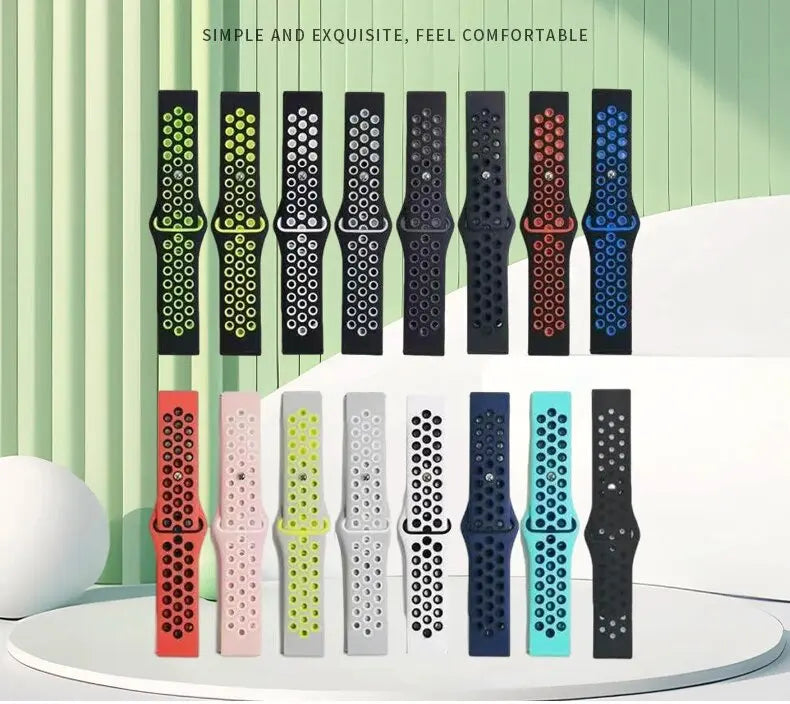 Samsung Dual Color Strap Smart Silicone Watch Strap Breathable Nike Universal Strap Replacement Strap