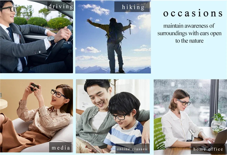 2024 Smart Glasses Wireless Bluetooth Music Glasses Smart Anti-Blue Light HD Bluetooth Call Outdoor Sports Polarized Sunglasses