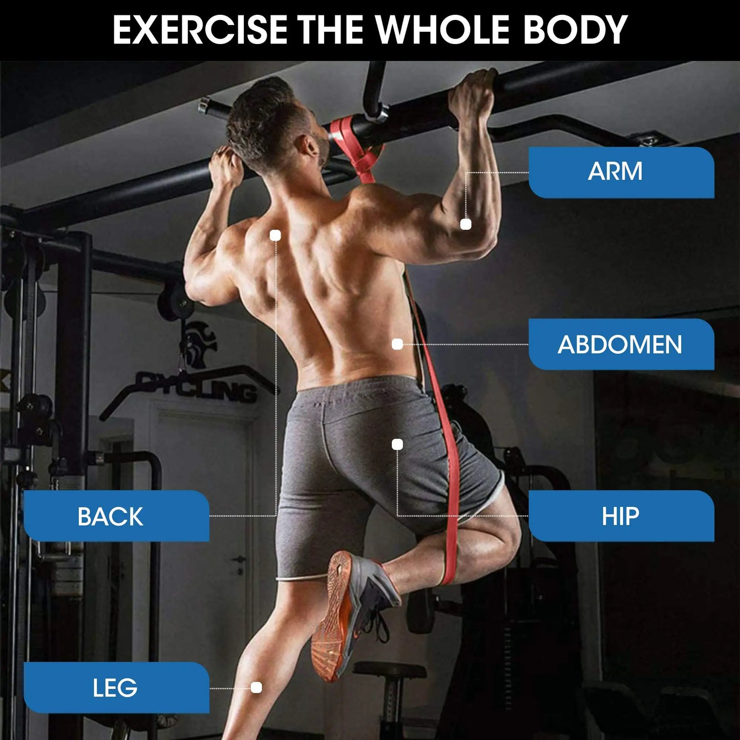 5~130lbs Fitness Resistance Band Bodybuilding Bar Boxing Agility Training Yoga Workout Gym Equipment for Home Woman Man Pilates