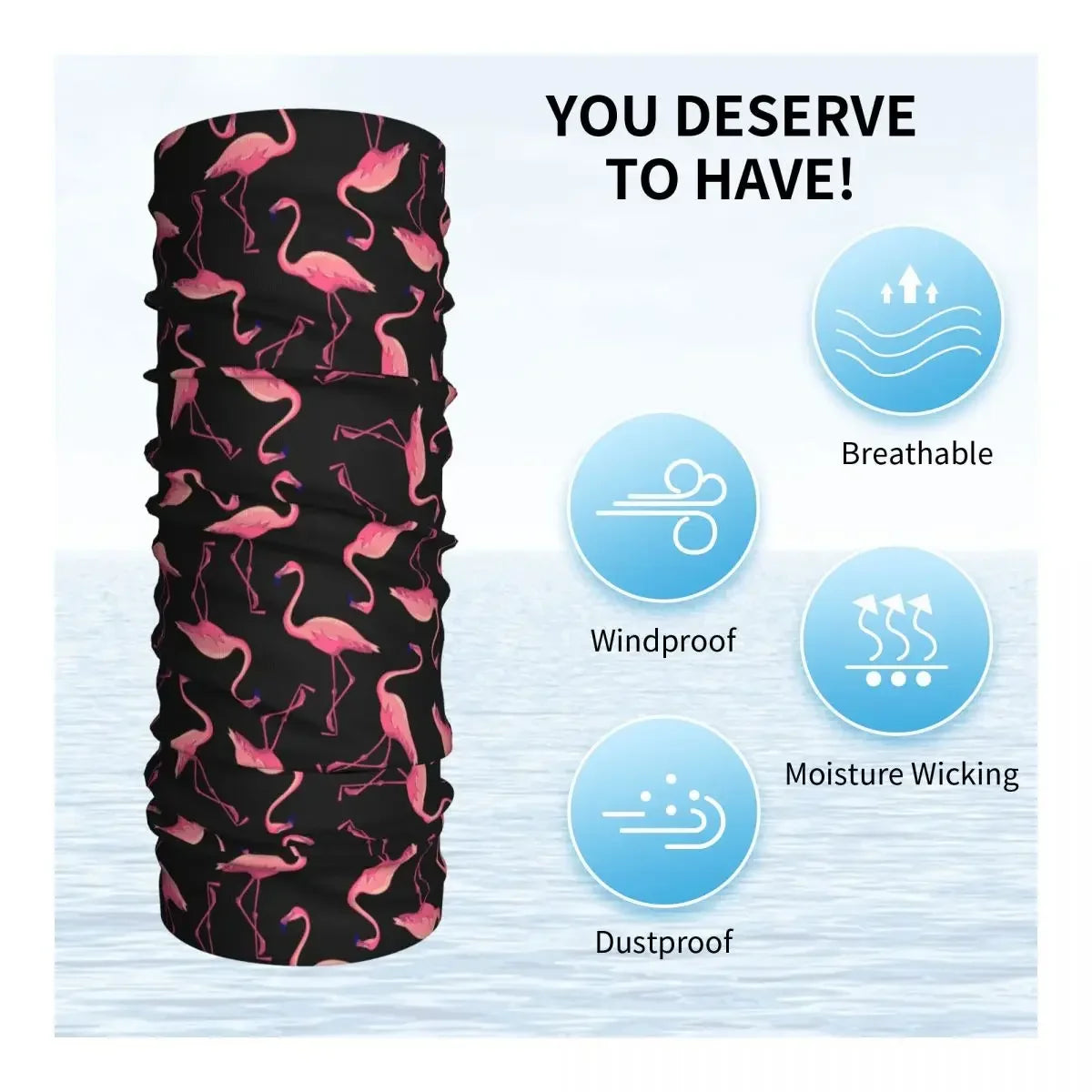 Flamingo Bird Animal Bandana Neck Cover Printed Pink Balaclavas Wrap Scarf Warm Headwear Outdoor Sports for Men Women Adult