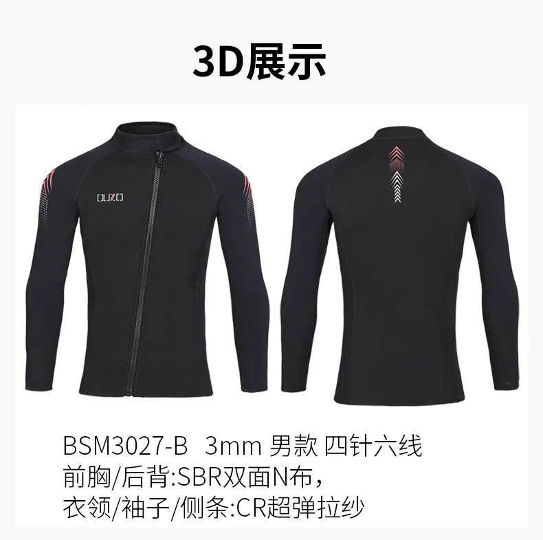 Neoprene  Long Short Men Women 3mm Wetsuit Surf Suit Swimming Kitesurf Scuba Diving Suit Comfortable Swimwear Swimsuit