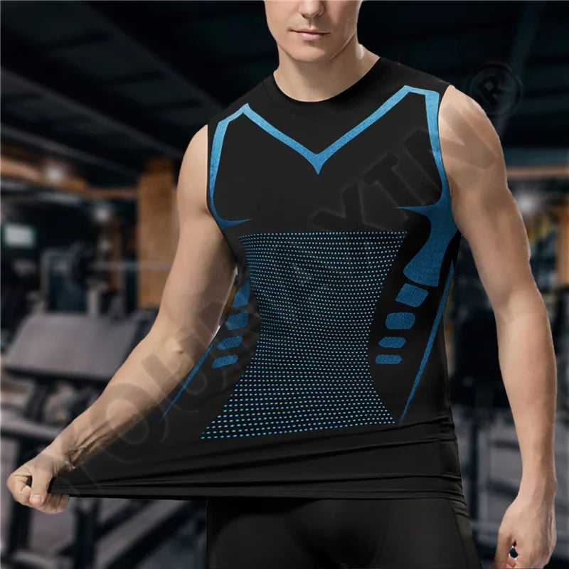 3 Pcs/Lot Men's Sleeveless T-Shirts Base Layer Vest Basketball Cycling Yoga Sports Tight Gym Fitness Running Top Outdoor Tank