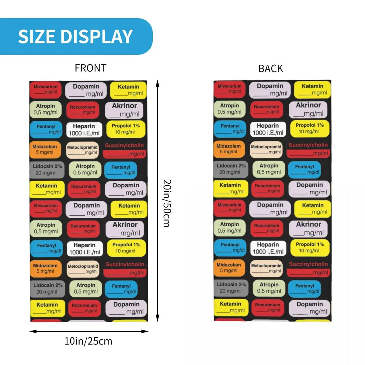 Anesthesia Medication Bandana Neck Cover Printed Mask Scarf Multi-use Balaclava Outdoor Sports Unisex Adult Winter