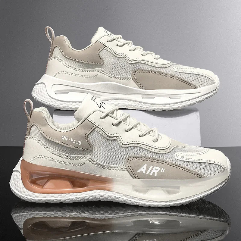 Leather Men's Shoes Fashion Korean Version Trendy Casual Breathable Cushioning Sports Vulcanized Men Shoes