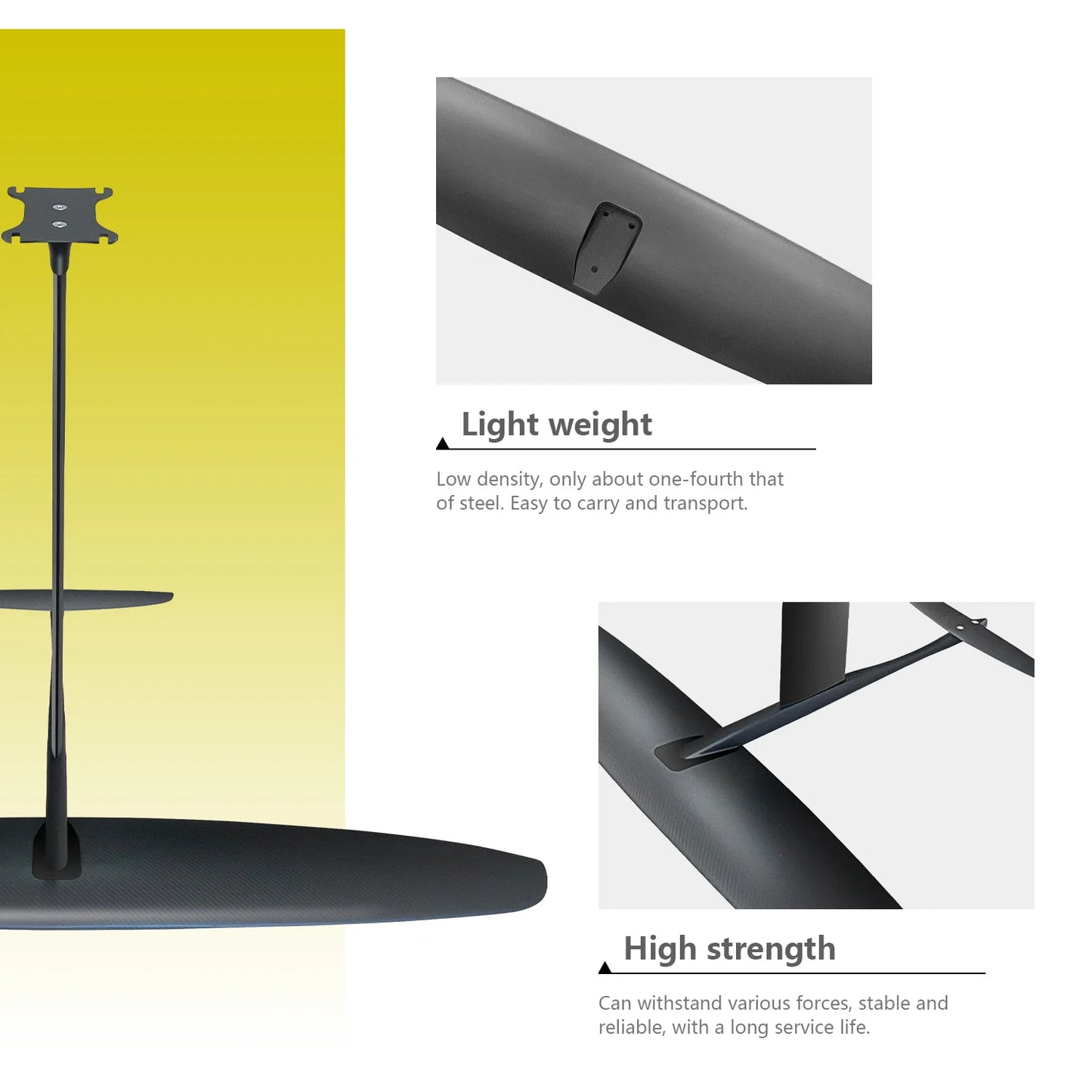 Hot selling GY-1310 2100sqcm aluminum 75cm mast 644 fuselage 400 rear wing is perfect for novice players hydrofoil surfing