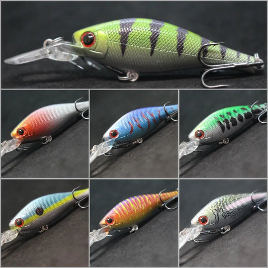 wLure Wobbler Minnow Crankbait Iscas de pesca 7,5g 8,5cm 2 metros de profundidade de mergulho flutuante lentamente com 2 #8 ganchos Musky M515