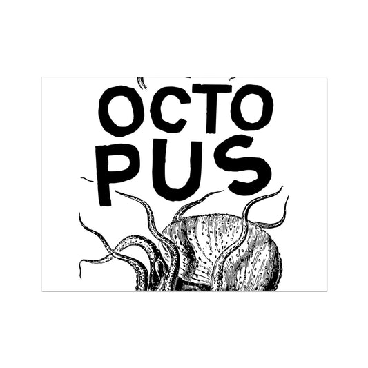 AQUA B&W - 03 - Octopus - Wall Art Poster