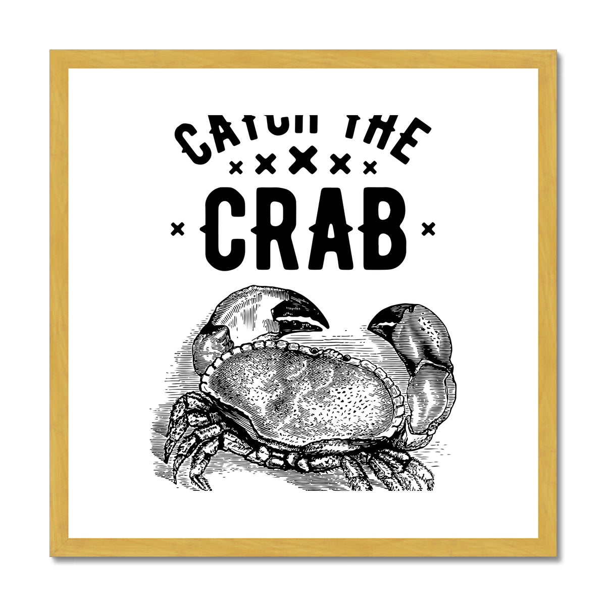 AQUA B&W - 07 - Catch the crab - Antique Framed & Mounted Print