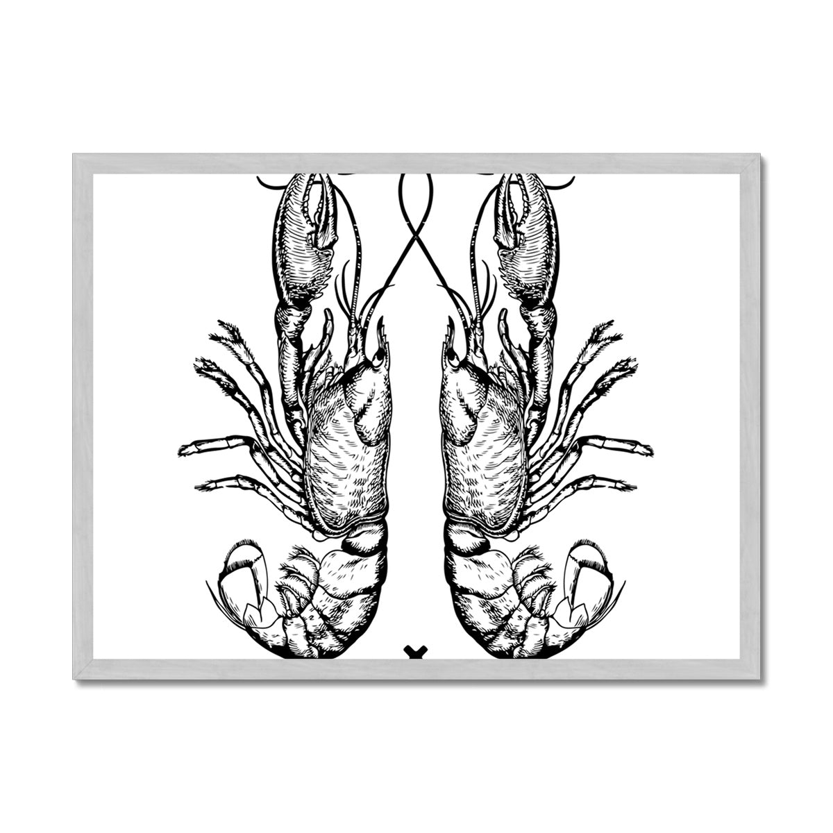 AQUA B&W - 06 - Sailing Lungs - Antique Framed Print