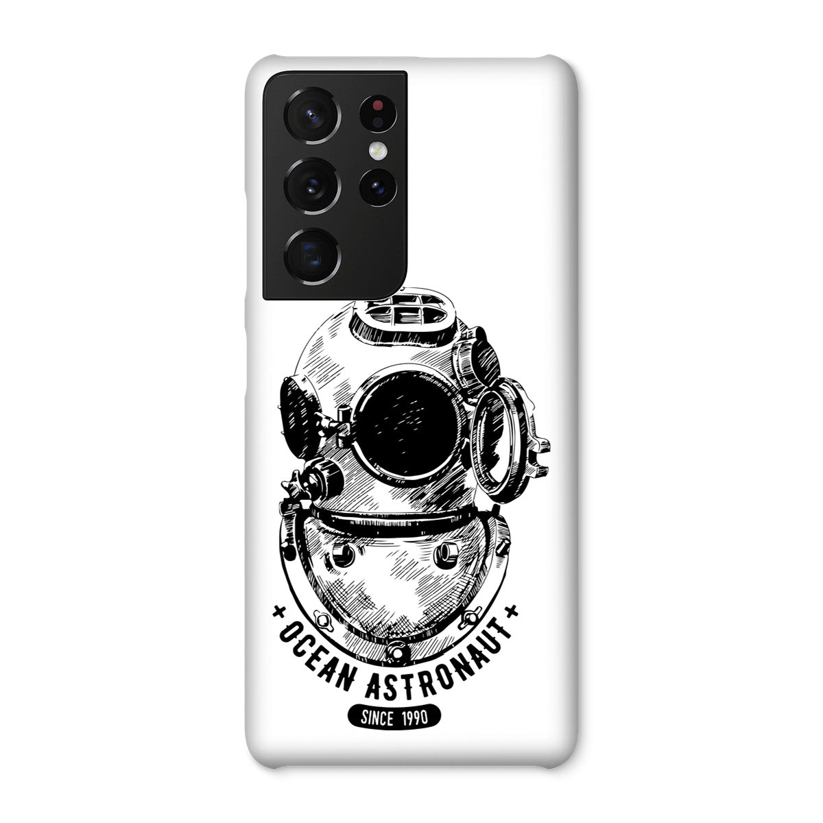 AQUA B&W - 05 - Ocean astronaut - Snap Phone Case