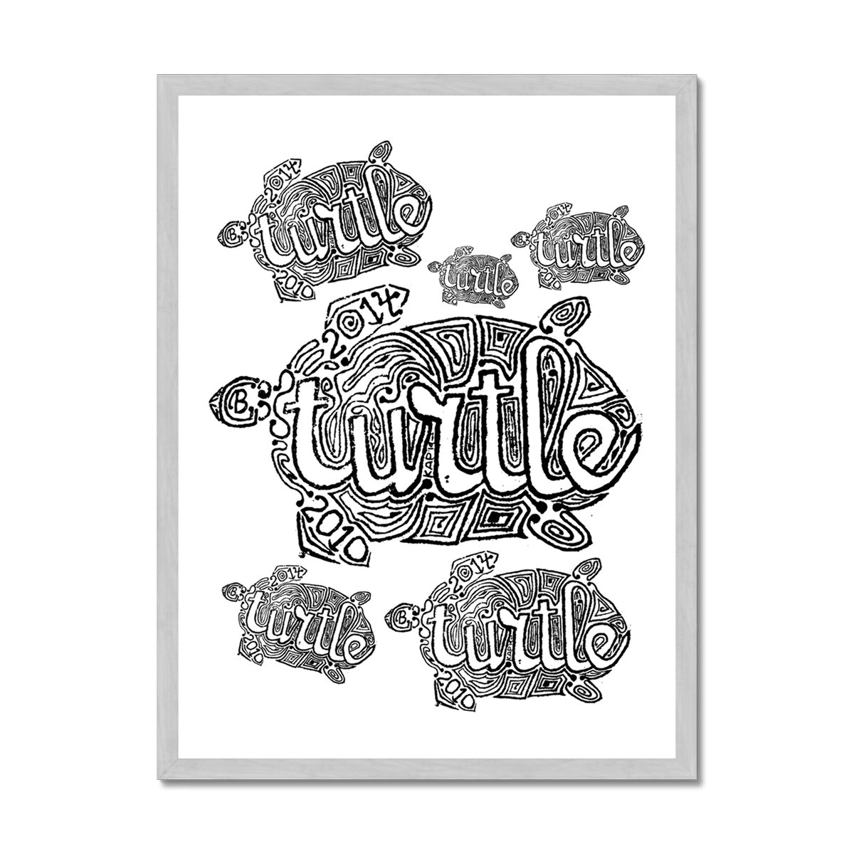 AQUA HMP2 - 12 - Turtle - Antique Framed Print
