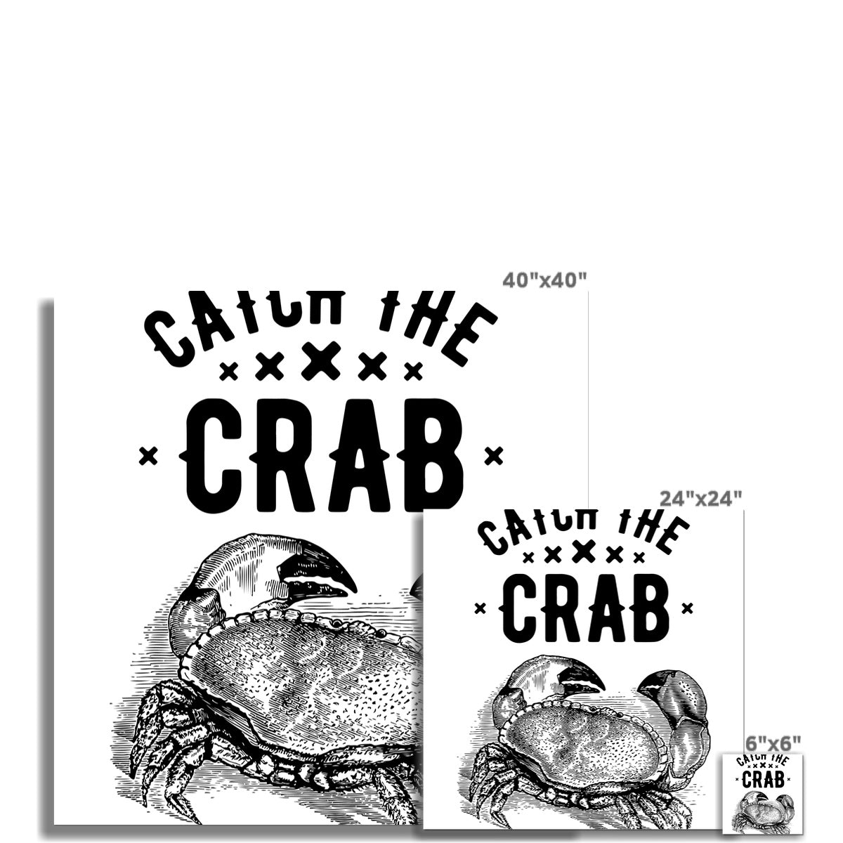 AQUA B&W - 07 - Catch the crab - Rolled Canvas