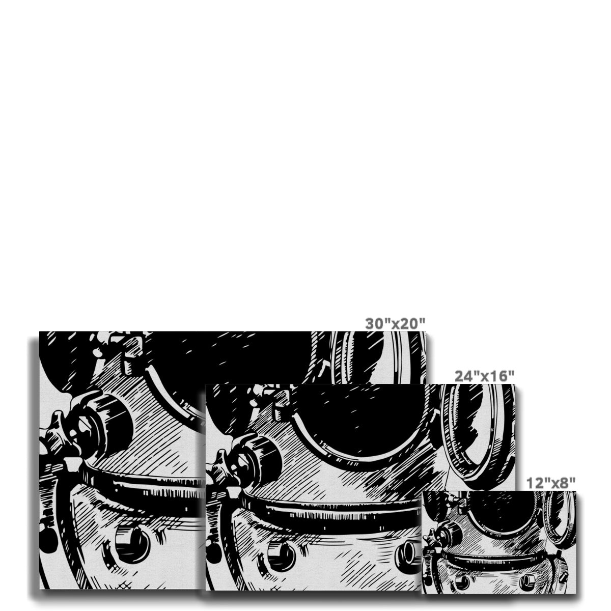 AQUA B&W - 05 - Ozean-Astronaut - Öko-Leinwand
