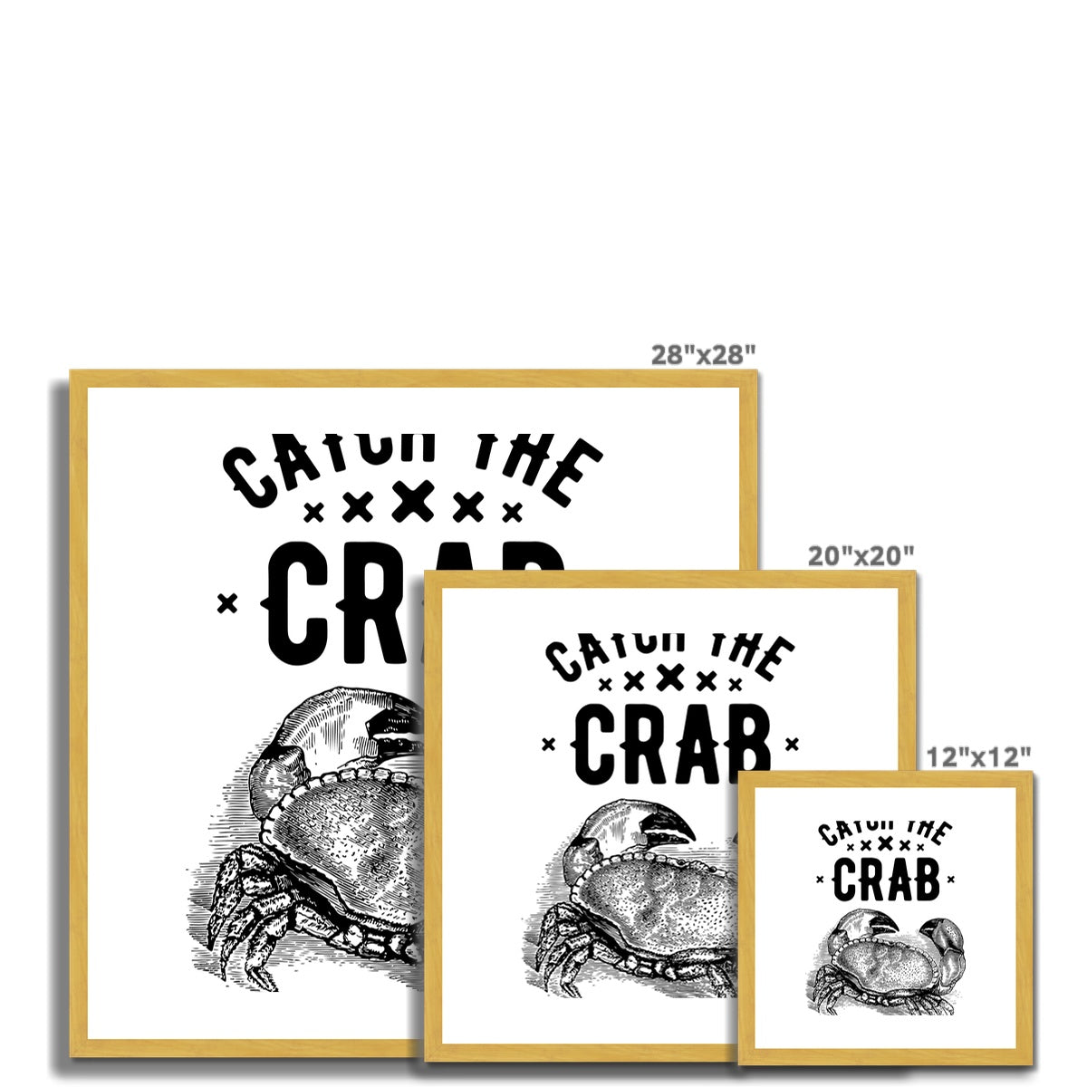 AQUA B&W - 07 - Catch the crab - Antique Framed & Mounted Print