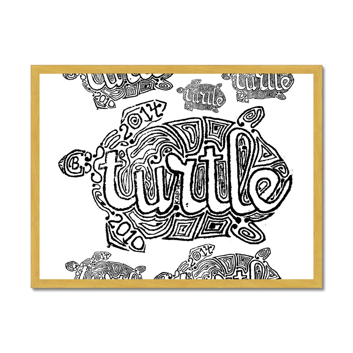 AQUA HMP2 - 12 - Turtle - Antique Framed Print
