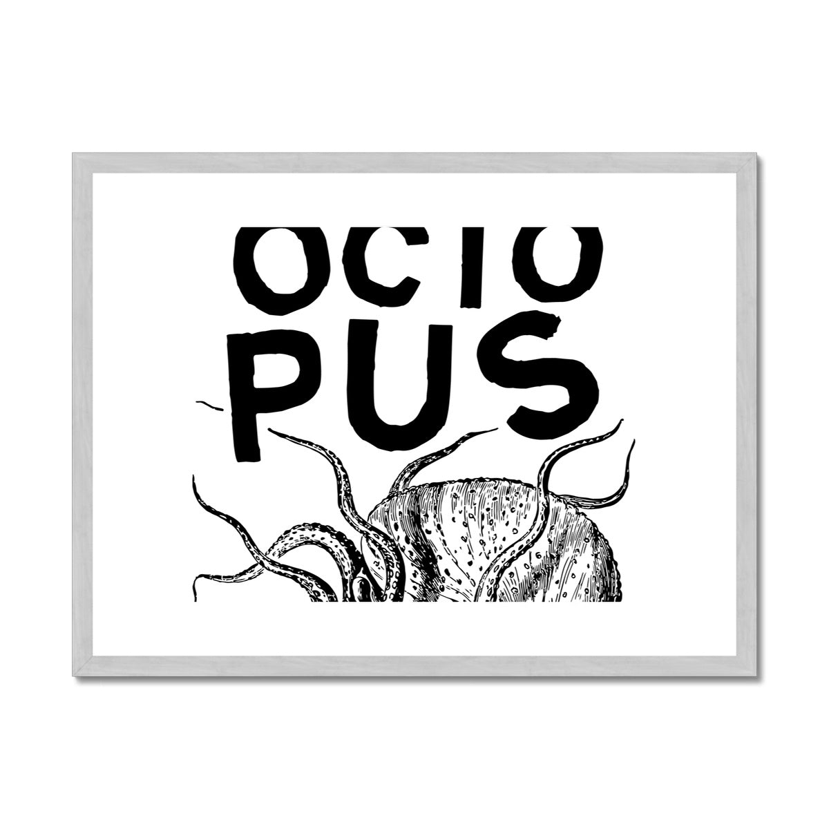 AQUA B&W - 03 - Polvo - Impressão antiga emoldurada e montada