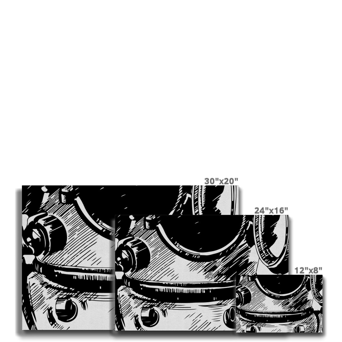 AQUA B&W - 05 - Ozean-Astronaut - Öko-Leinwand