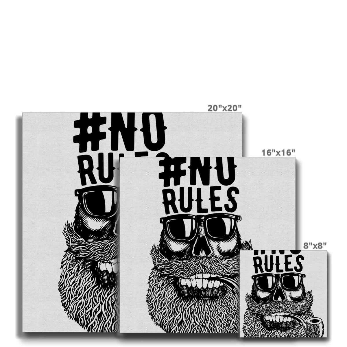 AQUA B&W - 04 - Keine Regeln - Öko-Leinwand
