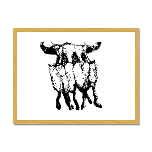 AQUA B&W - 02 - Água-viva - Impressão antiga emoldurada e montada