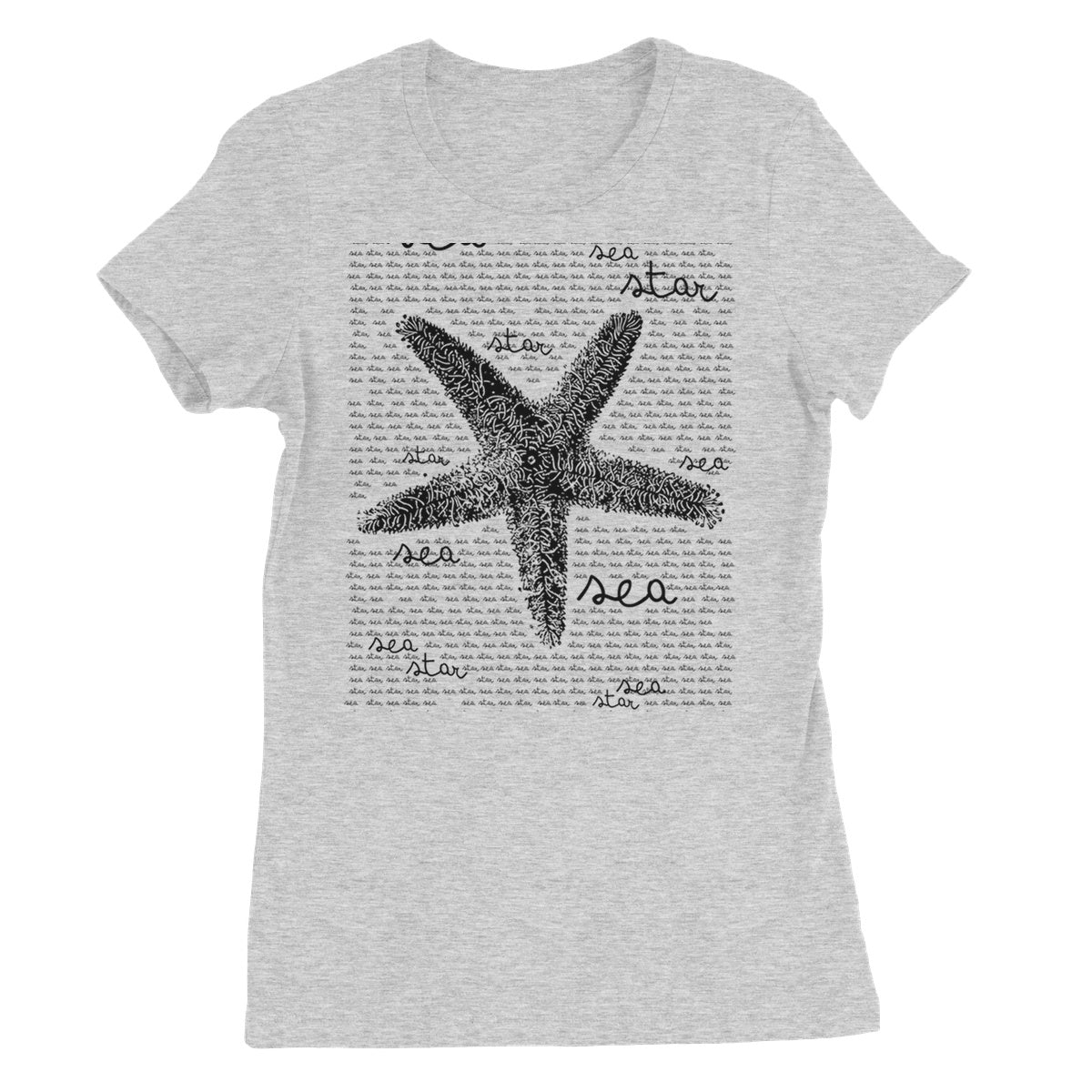 AQUA B&W - 08 - Sea Star - Women's Fine Jersey T-Shirt