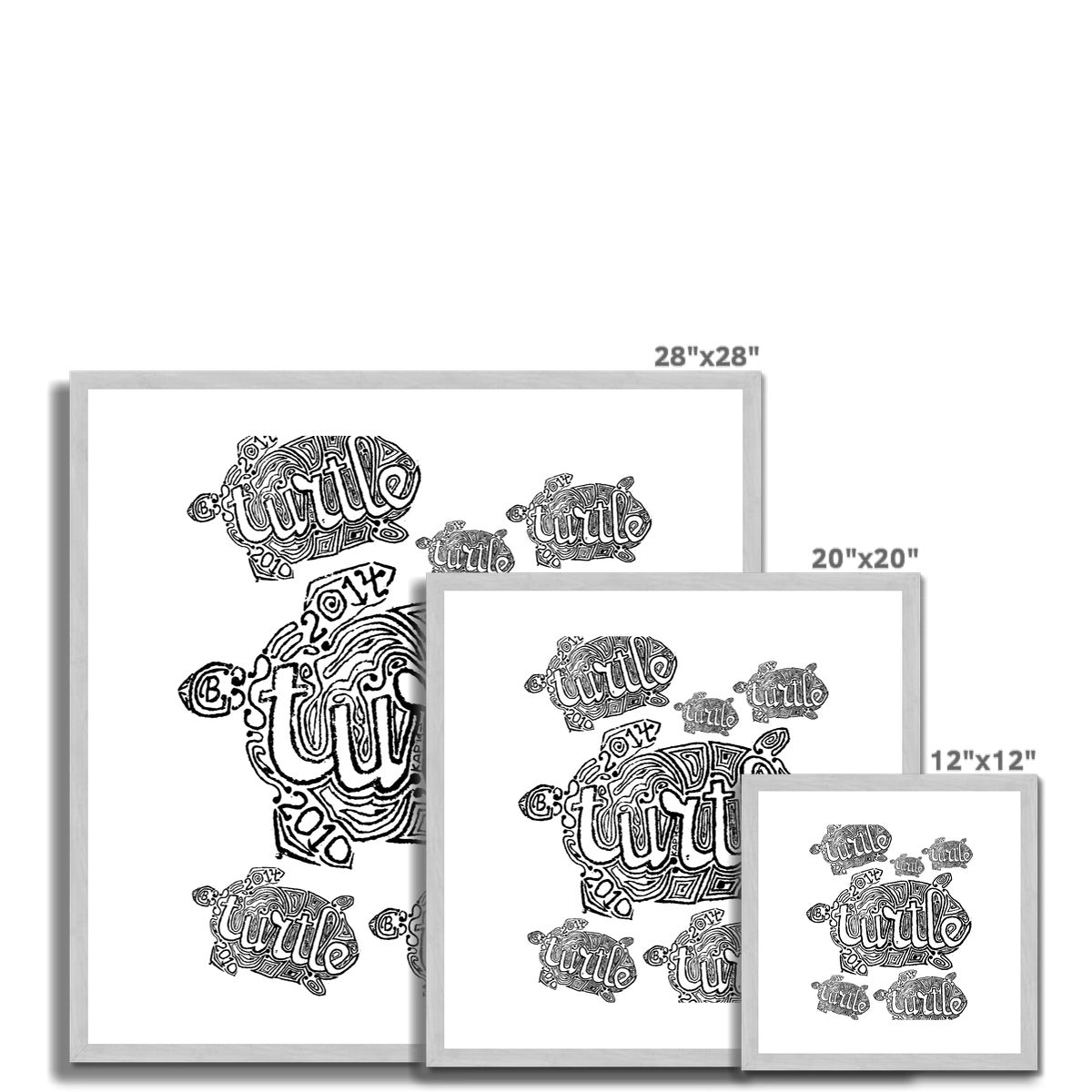 AQUA HMP2 - 12 - Tartaruga - Impressão antiga emoldurada e montada