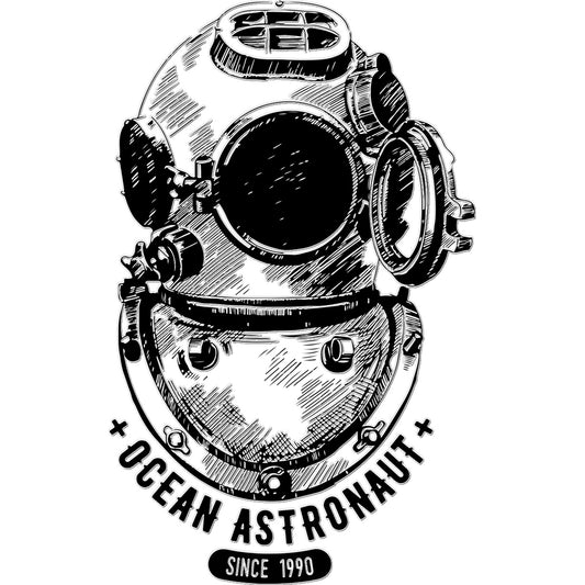 AQUA B&W - 05 - Astronauta do oceano - Tatuagem temporária