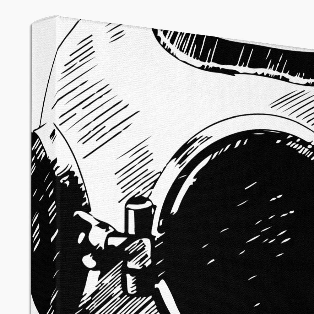 AQUA B&W - 05 - Ozean-Astronaut - Öko-Leinwand