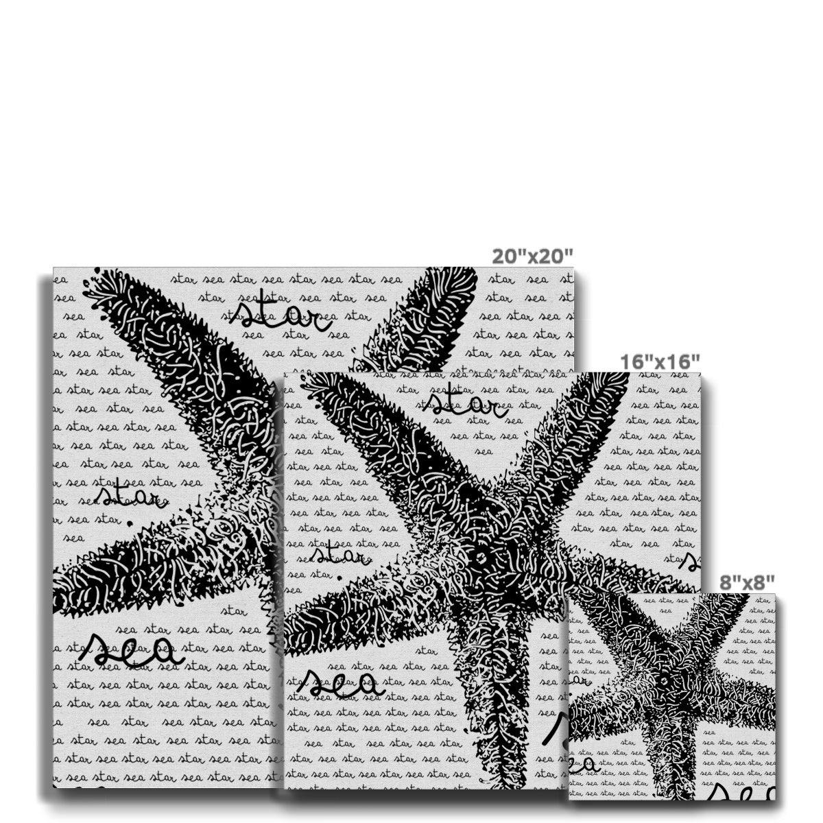 AQUA B&W - 08 - Seestern - Öko-Leinwand
