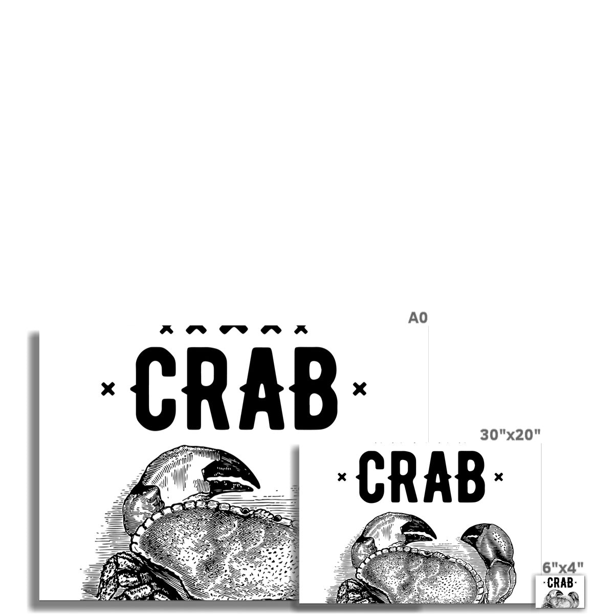 AQUA B&W - 07 - Catch the crab - Rolled Canvas