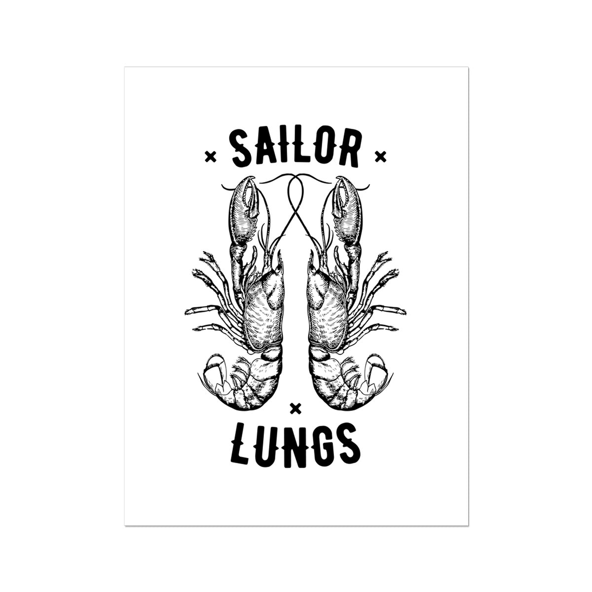 AQUA B&W - 06 - Sailing Lungs - Wall Art Poster