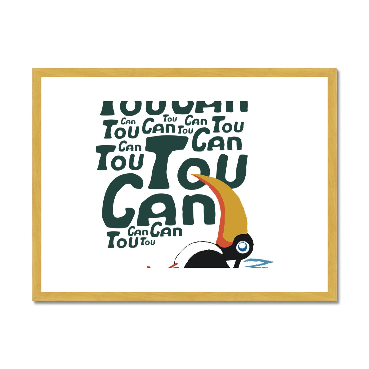 AQUA HMP2 - 09 - Toucan - Antique Framed & Mounted Print