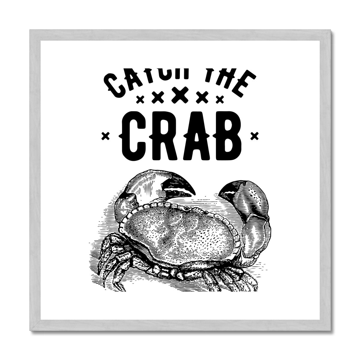 AQUA B&W - 07 - Catch the crab - Antique Framed & Mounted Print