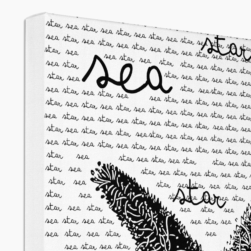AQUA B&W - 08 - Seestern - Öko-Leinwand