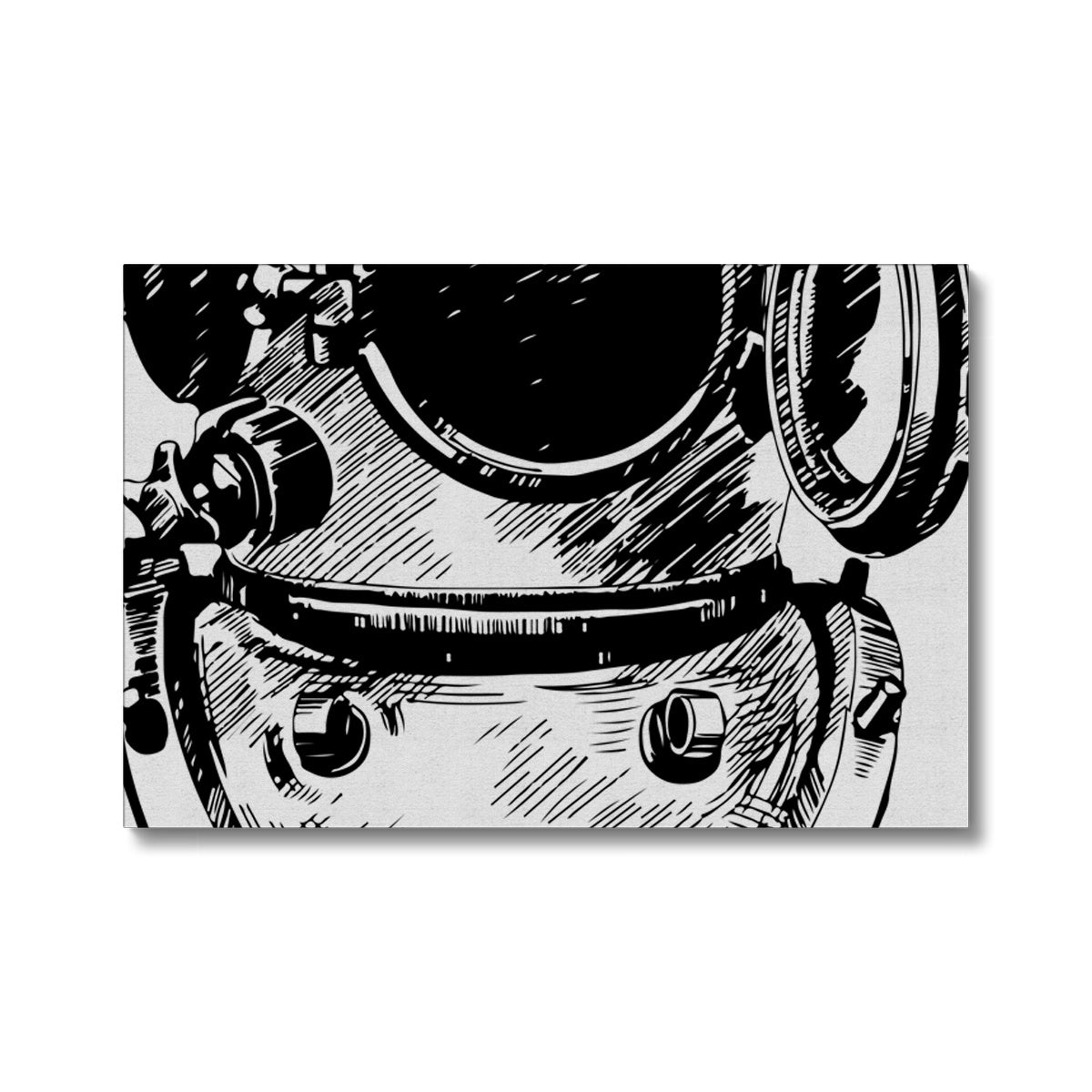 AQUA B&W - 05 - Ozean-Astronaut - Öko-Leinwand