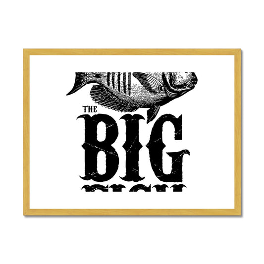 AQUA B&W - 01 -Big Fish - Antique Framed & Mounted Print