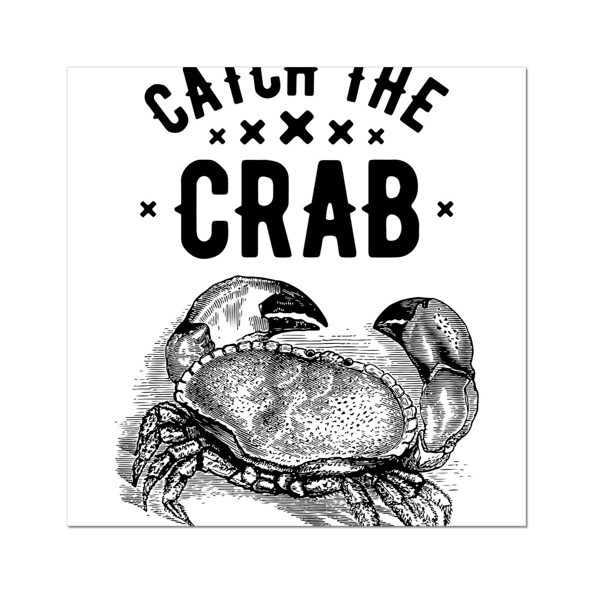 AQUA B&W - 07 - Catch the crab - Rolled Canvas
