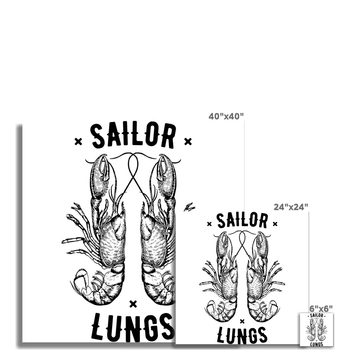 AQUA B&W - 06 - Sailing Lungs - Wall Art Poster