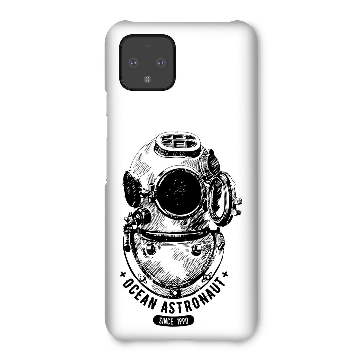 AQUA B&W - 05 - Ocean astronaut - Snap Phone Case